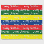 Retro 70s Stripes Vrolijk Kerstfeest Cadeaupapier (Vlak)