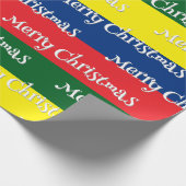 Retro 70s Stripes Vrolijk Kerstfeest Cadeaupapier (Hoek)