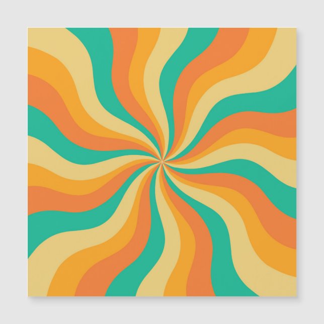 Retro 70s Sunburst Kleurrijke achtergrond (Voorkant)