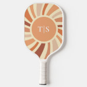 Retro 70s Sunburst Monogram Pickleball Paddle (Achterkant)