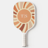 Retro 70s Sunburst Monogram Pickleball Paddle (Voorkant)