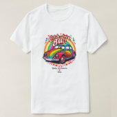 Retro 70's Trouwregenboog Liefdeskever Bruidsfeest T-shirt (Design voorkant)