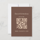 Retro 70s Typografie Stripes QR Code Wedding RSVP (Achterkant)
