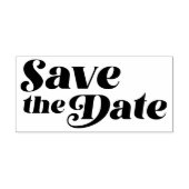 Retro 70s Typografie Wedding Save the Date Rubberstempel (Afrduk)