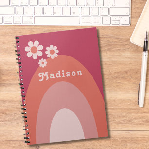 Retro 70s Vintage Gepersonaliseerde Naam Notitieboek