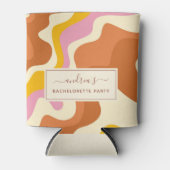 Retro 70s zwemt Geometrische Bachelorette Party Fu Blikjeskoeler (Voorkant)