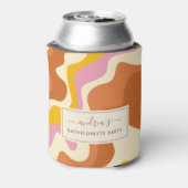 Retro 70s zwemt Geometrische Bachelorette Party Fu Blikjeskoeler (Blikje Achterkant)