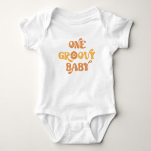 Retro 70ste thema Eén groovy baby Romper