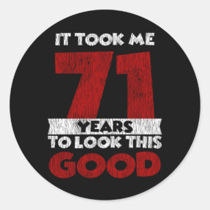 Retro 71 Jaar Oude Grappige 71e Verjaardagscadeau Ronde Sticker