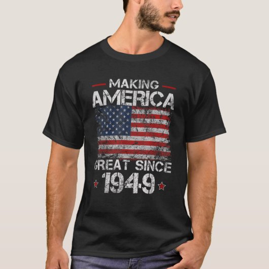 Retro 73e Bday maakt Amerika groot sinds 1949 T-shirt (Voorkant)