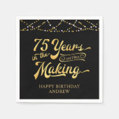 Retro 75e verjaardag 75 jaar in de schijnwerpers servet (Voorkant)