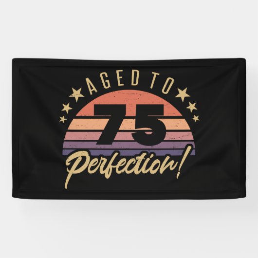 Retro 75th Birthday Humor Spandoek (Horizontaal)