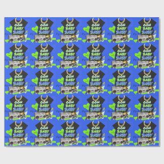 Retro 80/90's Hip Hop Baby shower  Cadeaupapier