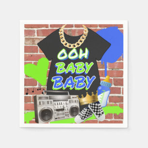 Retro 80/90's Hip Hop Baby shower Napkins Servet