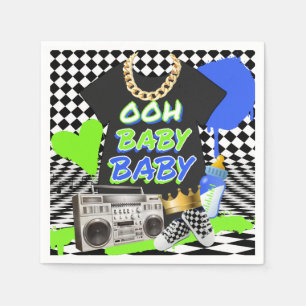 Retro 80/90's Hip Hop Baby shower Servet