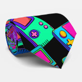 Retro  80-gamerontwerp stropdas (Opgerold)