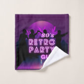 Retro 80 s Disco Dance Party Neon Purple Funky (Gant de toilette)