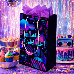 Retro 80er 90er Neon Memphis Geometrisch Medium Cadeauzakje