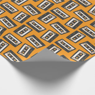 Retro 80's 90 Cassettebandje Music Birthday Party Cadeaupapier