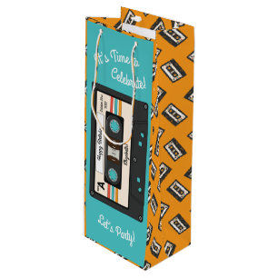 Retro 80's 90 Cassettebandje Music Birthday Party Wijn Cadeautas