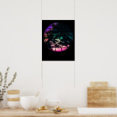 Retro 80s 90s Beach Style met pal Poster (Keuken)