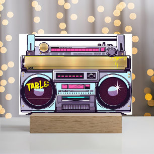 Retro 80's 90's Hip Hop Kleurrijke Boombox bruilof Plaatskaartje