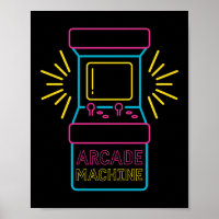 Retro 80s 90s Neon Arcade Machine Arcade Cabinet
