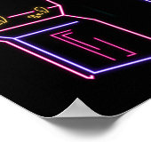 Retro 80s 90s NeON Arcade Machine Arcade Kabinet Poster (Hoek)