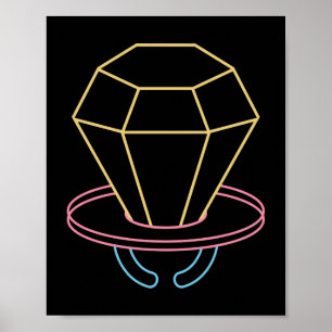 Retro 80s 90s Neon Ring Pop Snoep Poster