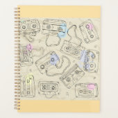 Retro 80s 90s Nostalgic Cassette Mix Tape Pattern Planner (Voorkant)