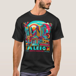 Retro 80s 90s Raleigh North olina Travel Souvenir T-shirt