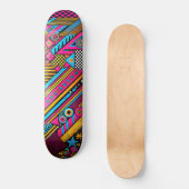 Retro 80s & 90s Skateboard Deck – Bold Colors (Recto)