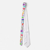 Retro 80's '90's 'Summer Beach Collage Pattern' Stropdas (Achterkant)