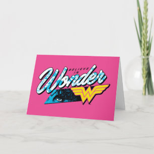 Retro 80's "Believe in Wonder"-logo Kaart