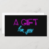 Retro 80s cadeaubon voor neonverlichting (Voorkant / Achterkant)