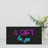 Retro 80s cadeaubon voor neonverlichting (Staand voorkant)