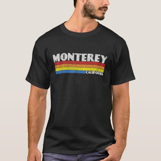 Retro 80s California CA Souvenir Monterey T-shirt (Voorkant)