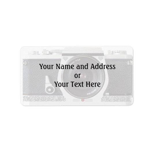 Retro 80s Camera Effect Naam en adreslabel Etiket (Voorkant)