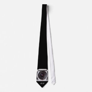 Retro 80s Camera Monogrammed Necktie Stropdas
