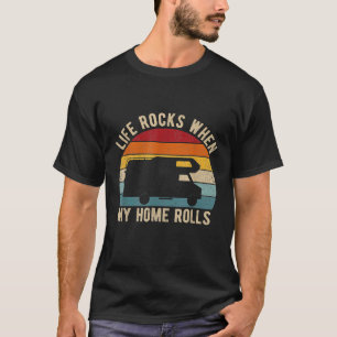 Retro 80s Camping Rv Camper Caravan Vintage Motorh T-shirt