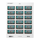Retro 80s Cassette mixtape gepersonaliseerd Etiket (Full Sheet)