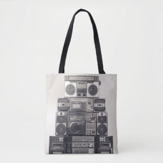 Retro 80s Cassette Recorders Patroon. Draagtas