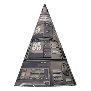 Retro 80s Cassette Recorders Patroon. Feesthoedjes