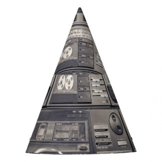 Retro 80s Cassette Recorders Patroon. Feesthoedjes