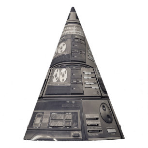 Retro 80s Cassette Recorders Patroon. Feesthoedjes