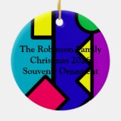 Retro 80s Color Block Keramisch Ornament (Achterkant)