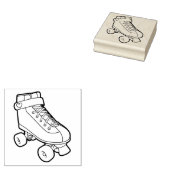 Retro 80s Cute Cartoon Roller Schaats Rubberstempel (Gestempeld)