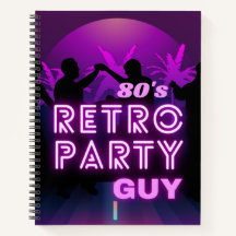 Retro 80s Disco Dance Party Neon Paarse Funky