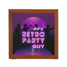 Retro 80s Disco Dance Party Neon Paarse Funky