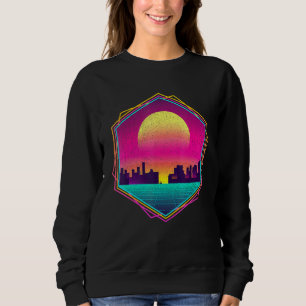Retro 80s esthetische 90s Art Skyline Sunset Vapor Trui